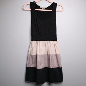 Be Bop Black Tan & Gray Tiered Dress